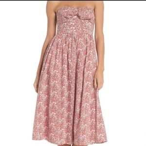 J.Crew liberty print strapless dress size 00